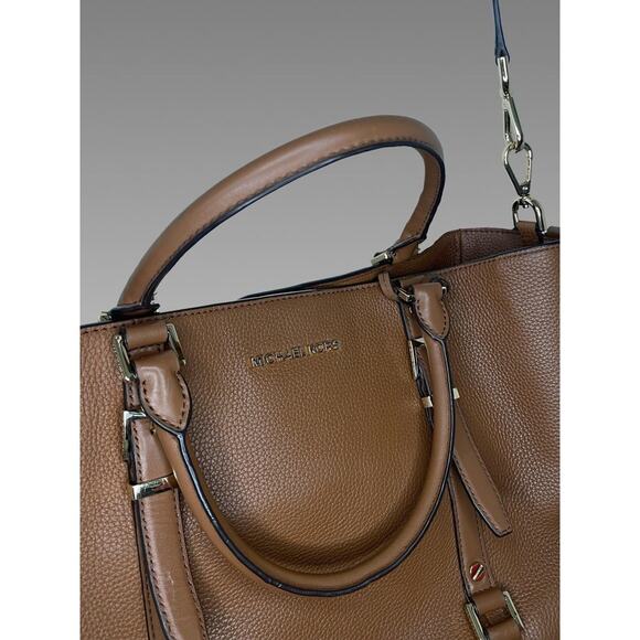 Michael Kors BEDFORD LEGACY MEDIUM CONVERTIBLE SATCHEL Luggage Pebbled Leather - Picture 3 of 5